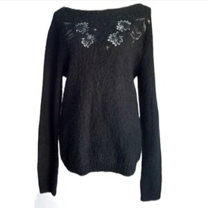 Topshop black floral sweater Size Small